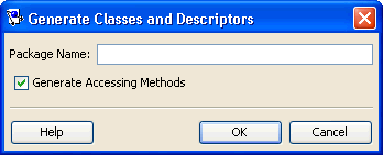 Generate Classes and Descriptors Dialog Box
