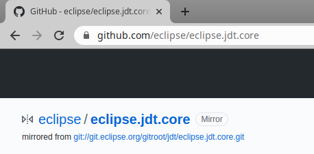 example of what a mirrored repo on GitHub looks like