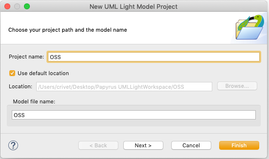 New UMLLightModelProjectDialog.png