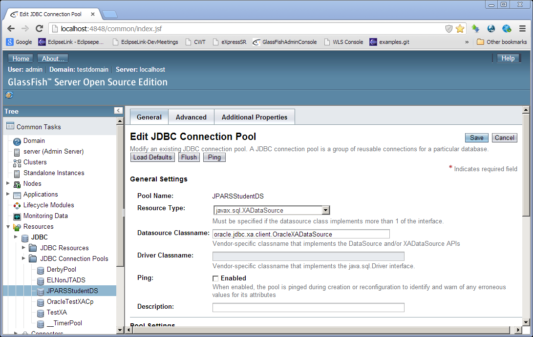 Configuring JDBC Connection Pool